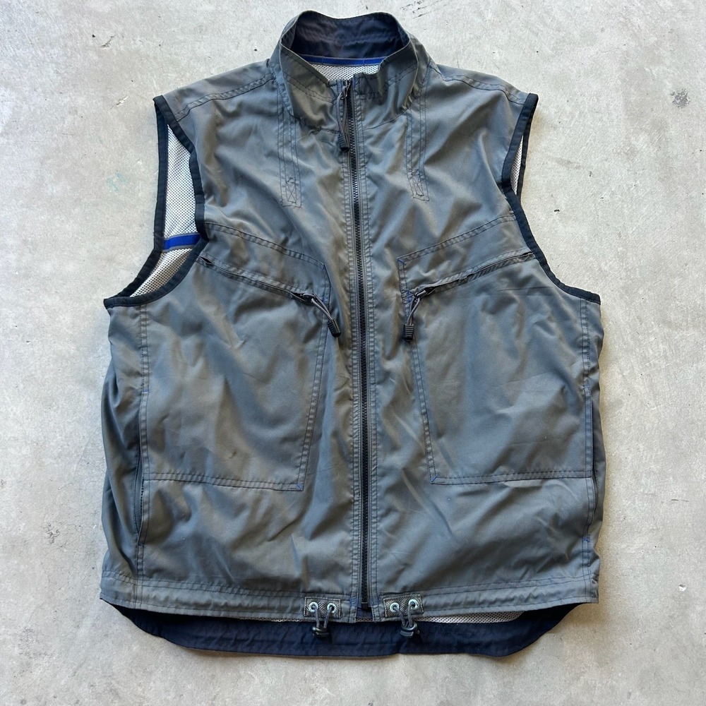 Vintage Gap GXP-45 Utility Vest Mens Large Grey Mesh Lined Techwear Gorpcore
